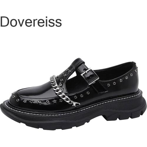 Dovereiss Fashion Womens Shoes Summer New Elegant Buckle Consice Metal Chain White Pumps Sexy Office ladys 40 41 42