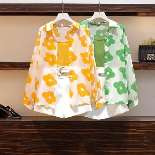 WTIANYUW 2021 New Summer Womens Knitted Condole belt + Lantern Sleeve Sunprevent Clothes + Wide Leg Shorts 3 Piece Sets Ladies