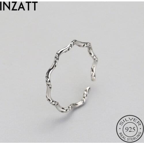 INZATT Punk Vintage Wavy Ring Genuine 925 Sterling Thai Silver Geometric For Women Party FINE jewelry New 2018 Gifts Brincos