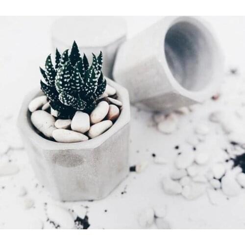 1Pc Octagonal Silicone Mold Concrete Fleshy Flower Pot Candlestick Candle Mold Ceramic Clay DIY Flower Pot Vase Mold Decoration