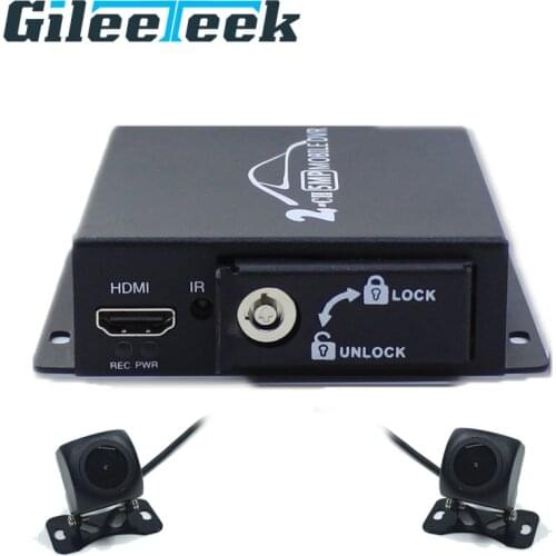 2ch 5MP Vehicle Mobile DVR with Remote Control Dual SD Card Slot Mini 2CH DVR Video Recorder for Car 2channel AHD Cameras DVR