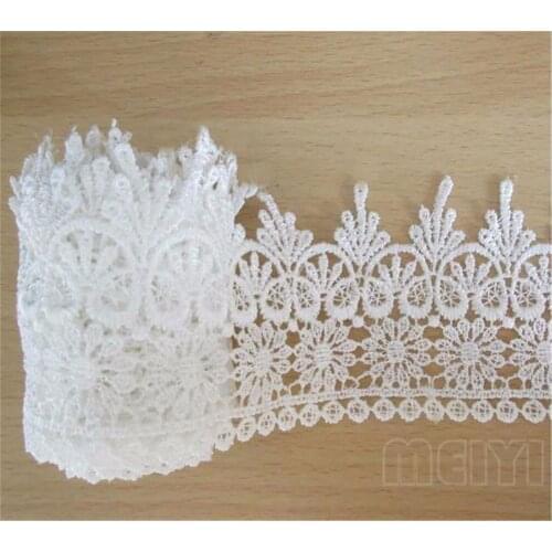 2 Yards Embroidered Lace Edge Trim Ribbon Applique Sewing Craft Crochet Vintage Wedding Bridal Dress DIY Fabric