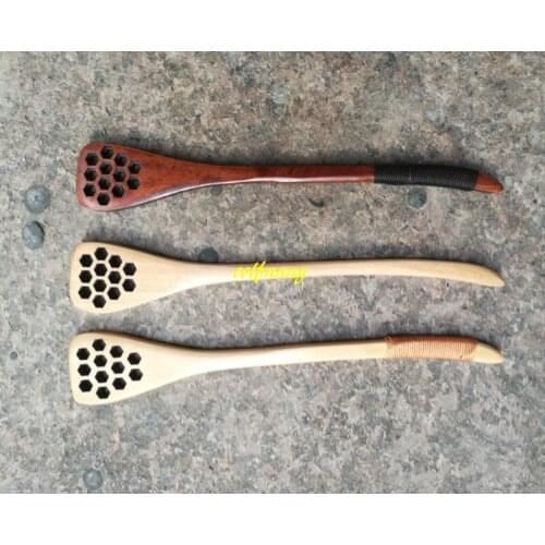 20pcs/lot Free shipping 18.5*2.8cm Wooden Honey Stick wood Honey Stirrer Stirring Spoon Honeycomb Honey Dipper 3 colors