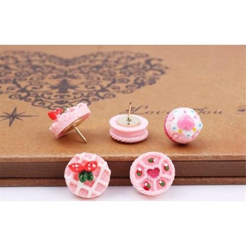 3pcs Thumbtack Press Pin Mini Cute Sweet Food Color Cork Message Photo Wallboard Creative Push Pin Thumb Tack Pin Binding Supply