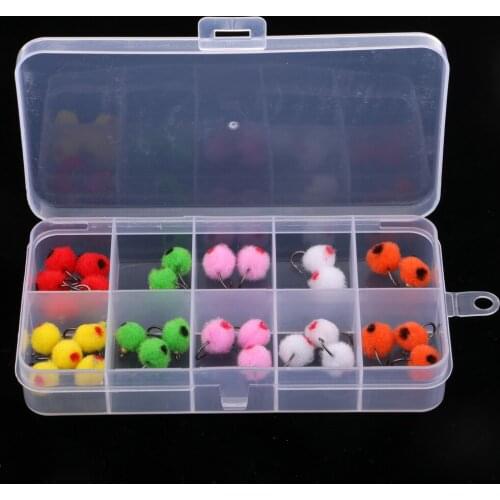 36pcs Fly Fishing Trout Bass Salmon Flies Bead Head Glo Egg Mixed 6 Colors