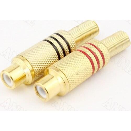 50pcs/lot AV Wired Socket RCA Female Welding Jack Audio And Video Extension Plug