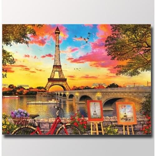 Paris Tower 5D diamond painting scenery Diamond mosaic diamond embroidery on the photo Home decorations Bridge scenery