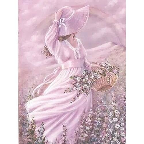 Diamond Painting Full Square Diamond "Pink Fairy" 3D Embroidery Cross Stitch Rhinestone 5D DIY Mosaic Decor Art decor XN1411