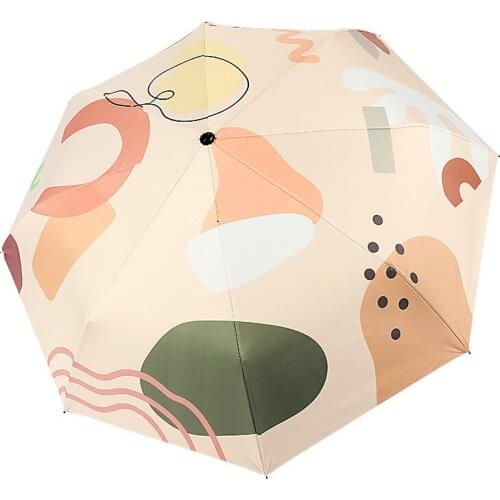 Ins Fully Automatic Sun Umbrella Kids Sunscreen UV Protection Umbrella Female Rain Folding Compact Portable Designer Umbrella