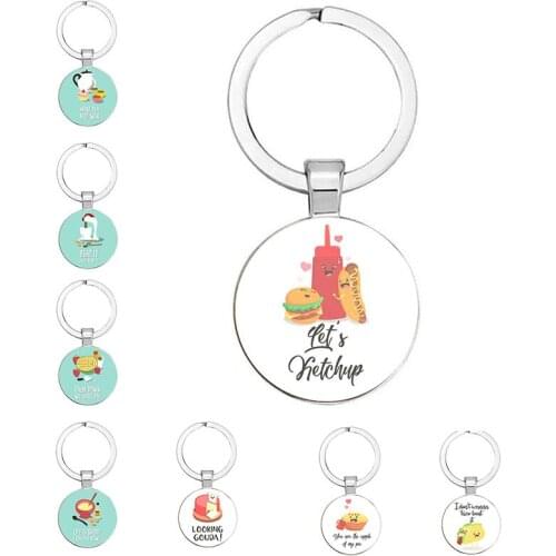 Handmade Delicious Food Cartoon Hamburger Steak Cake Cheese Fashion Keychain, Funny Cake Baking Tea Cake Baker Giveaway Gift Jew