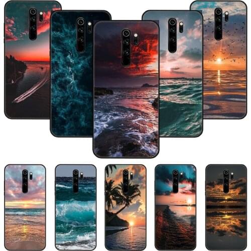 Phone Case For Xiaomi Redmi Note 8 8T 7 7A 9 9S 8A 4 5 Pro Black Cover Coque Art Etui 3D Shell Trend Waterproof Beautiful Sea