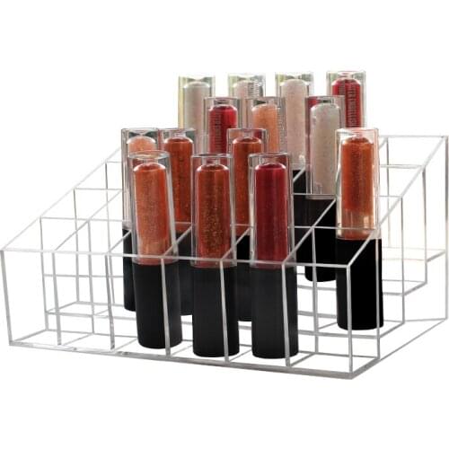 Makeup Organizer Storage Box Drill Polish Lipstick Nail Organizer Cosmetic Jewelry Box Holder Transparent Multiple Grid Acrylic