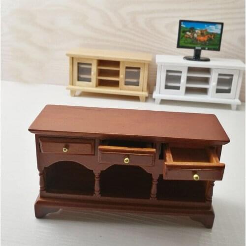 G10-X007 Hot sale toy 1/12 Dollhouse Mini wooden furniture decoration model luxury cabinet 1pcs