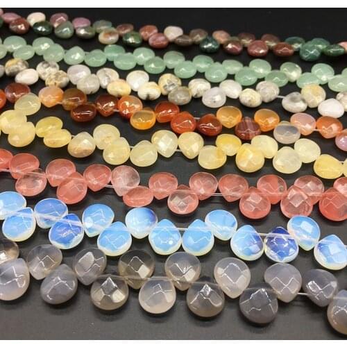 Natural Stone Faceted Water Drop Shape Loose Beads Crystal Chain Beads for Jewelry Making DIY Bracelet Necklace Accessories