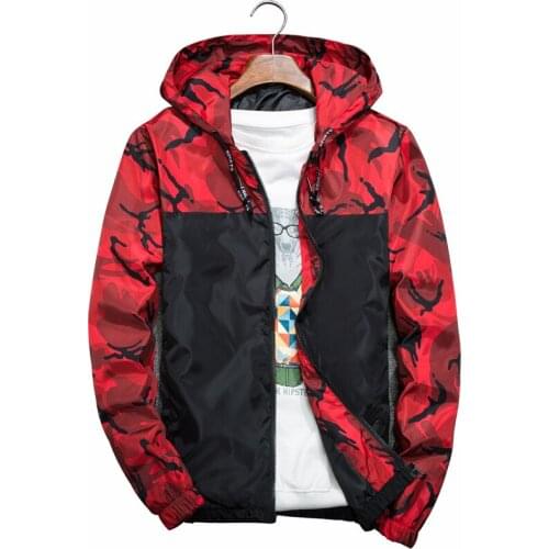 Mens Jacket Camouflage Slim Windbreaker Mens and Womens Hood Jackets Casual Coat Mens Top Clothing Spring and Autumn