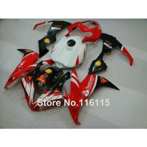 MOTOMARTS ABS motorcycle fairings set for YAMAHA YZF R1 2004 2005 2006 black red Santander fairing kit R1 04 05 06 CY24 Full inj