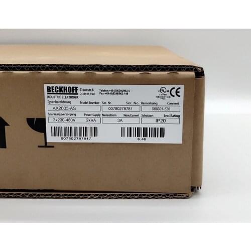 New Beckhoff AX2003-AS S60301-520 Digital Compact Servo Drives AX2003AS 3x 230-480V 2kVA 3A