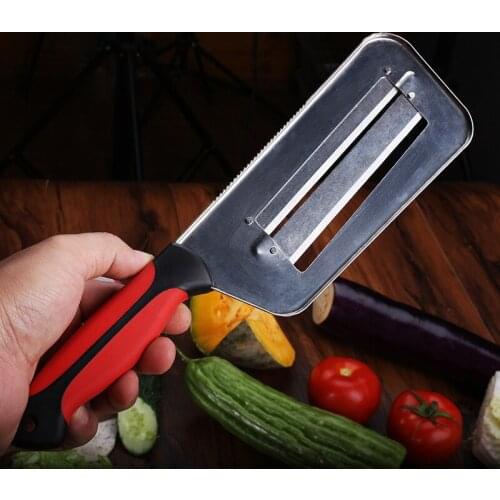 Vegetable Slicer Knife Double 2 Slice Blade Slicing Knife Fish Scale Cleaner Knives Cabbage Cucumber Carrot Onion Slicer Peeler