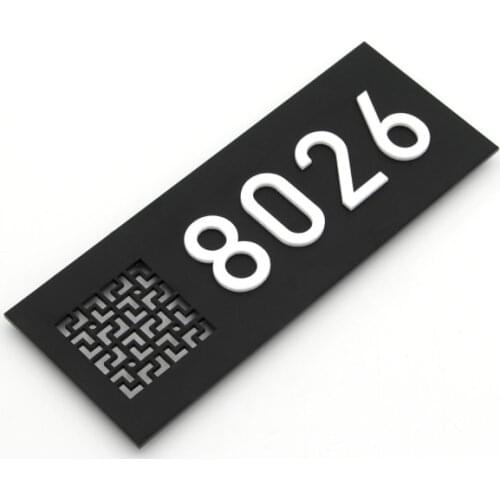 Hollow Custom Acrylic House Number Door Signage Hotel Shop Street Digital Floor Number Door Plate Customized Sign