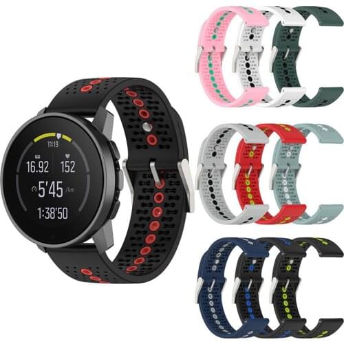 22mm Silicone Strap for Suunto 9 Peak Outdoors Sport Smart Watch Breathable Holes Waterproof Men Replacement Band Bracelet