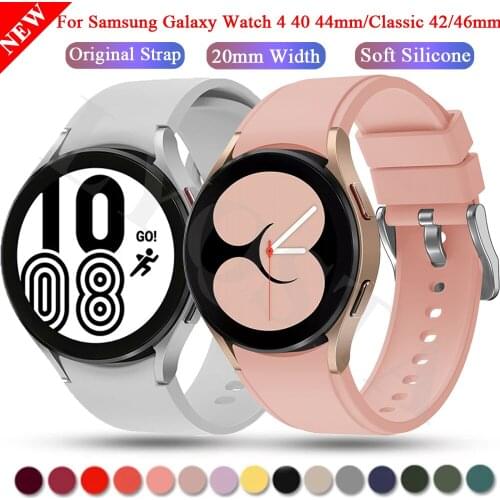 Silicone Sport Strap For Samsung Galaxy Watch 4 Classic 42 46mm Smartwatch Bracelet 20mm Wrist Band Galaxy Watch4 40 44mm Correa