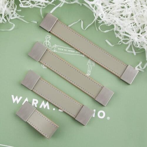 Gray Leather handles knobs leather cabinet handles Leather cupboard handles leather furniture handles for drawers