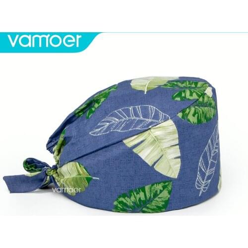 Operating caps Working Scrub Cap with Button Sweatband Star Paisley Floral Print Adjustable Tie Back Elastic Hat Head Scarf