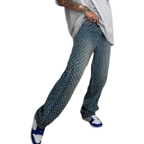 Blue Ripped Jeans for Women Spring 2021 Fashion High Waist Wide Leg Pants Teen Girls Casual Baggy Jeans