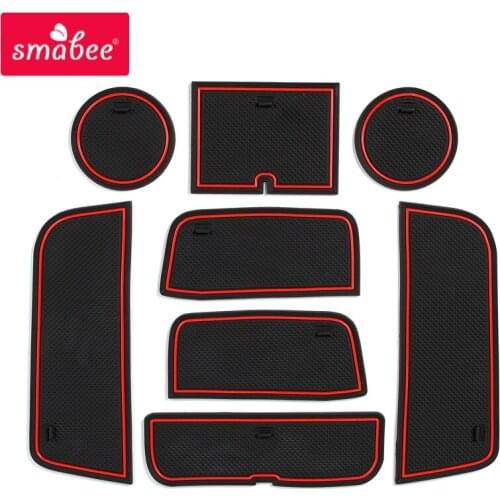 Smabee Anti-Slip Gate Slot Mat for Volvo S60 V60 2011 ~ 2018 Accessories Rubber Cup Holders Non-slip mats