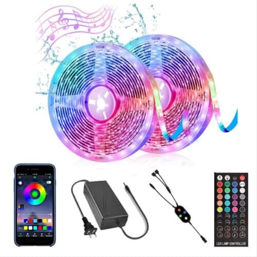 12V 5050 LED Strip Light With 40 Key Remote Bluetooth-compatible Controller Music Sync APP Control Party Lamp TV Back Game Room