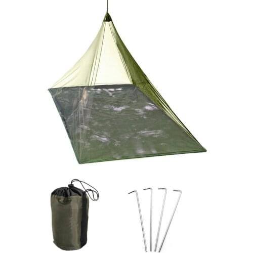 Outdoor Camping Tent Netting Oxford Waterproof Portable Triangle Lightweight Mesh With Floor Mat With Storage Bag