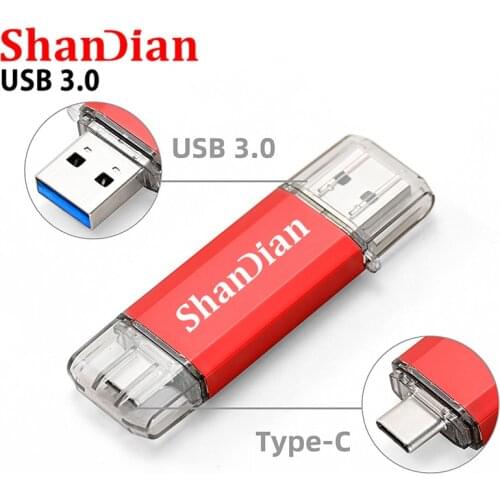 Hotsale SHANDIAN OTG USB Flash Drive Type C Pen Drive 512GB 256GB 128GB 64GB 32GB 16GB USB Stick 3.0 Pendrive for Type-C Device