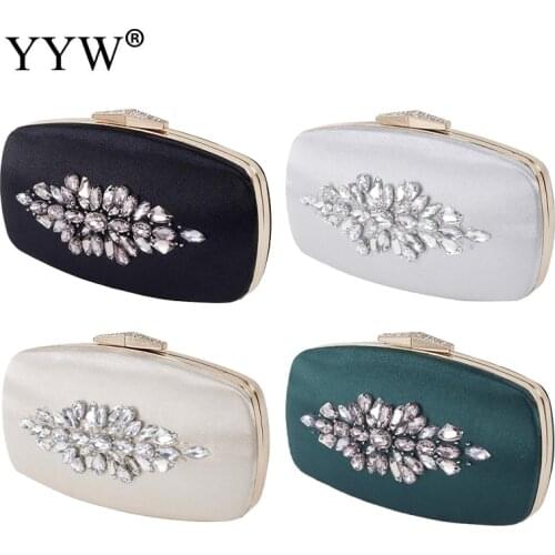 Vintage Green Box Bag Women Clutch Bag Rhinestone Evening Party Bags Bolsa Feminina Crystal Clutches Elegant Handbag Purse 2018
