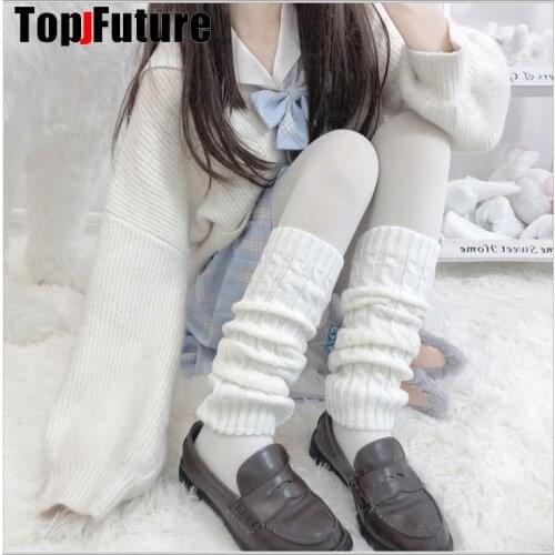 Japanese JK uniform night style Korean colorful Lolita girls ins fried dough twist socks girls pile up socks Foot warming cover