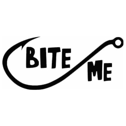 3"*6.5" Bite Me Fishing Funny Vinyl Decal Sticker Car Stickers Window