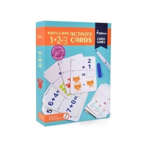 Write and Wipe Off Alphabet Words Math Kids Activity Writing Cards Games Learning Educational Toys for Children Gift