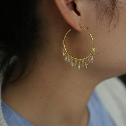 Fashion gold color big circle earring luxury women girlfriend gift european ladies 2018 summer new arrived earrings