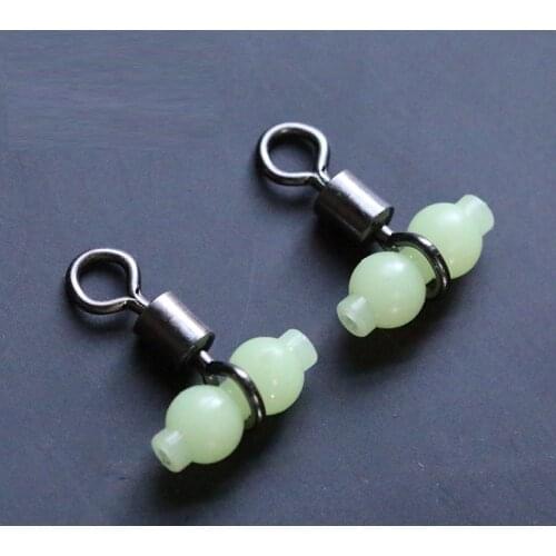 10pcs/lot Luminous Gourd Way Triple Rolling Barrel Swivel Fishing Accessories Ring splitter Balance ring Eight ring Connector