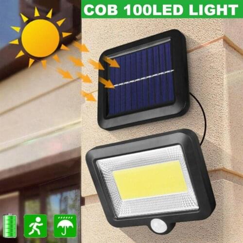 100 LED Solar Sensor Wall Lamp COB Split Super Bright Wall Lamp Outdoor IP65 Waterproof Body Sensing Wall Light For Yard Park