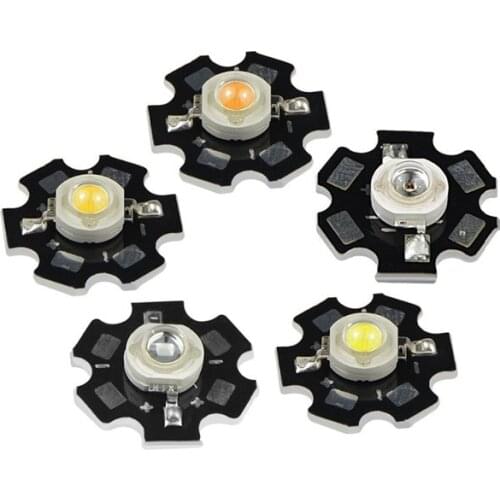 10X 1W 3W High Power LED Beads 20MM PCB White Red Green Blue Yellow emitter Diode Chip For DIY MR16 GU10 Grow E27 Bulb Light