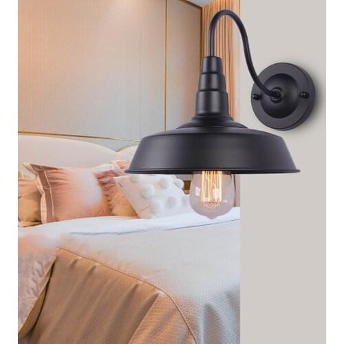 110-220V Vintage Loft Led Wall Lamp For Home Industrial Decor Retro Bathroom Lighting Iron Lampshade E27 Wall Light Fixtures