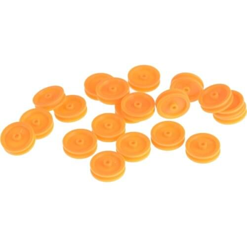 20Pcs/lot 2mm Hole Orange Plastic Belt Pulley For DIY RC Toy Car Airplane Accessories Wholesale