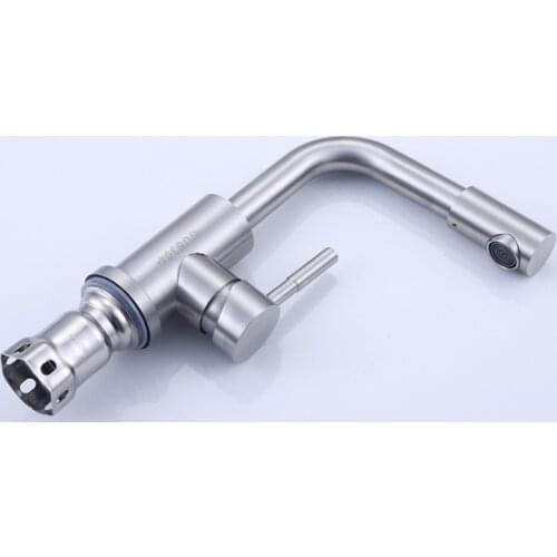 304 Stainless Steel Brush Fininshed Basin Faucet 360 Rotate Basin Mixer Tap Bathroom Cold and Hot Water Faucet Mixer Water Sink