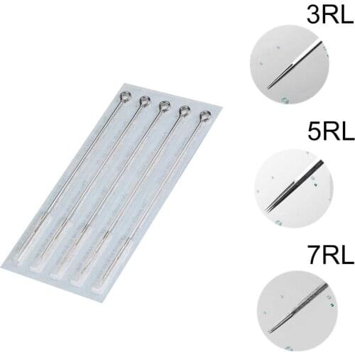 50Pcs 3RL/5RL/7RL Sterilized Stainless Steel Tattoo Machine Disposable Needles Permanent Makeup for Tattoo Machine