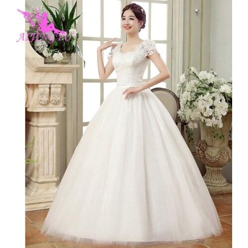 AIJINGYU 2021 ivory new hot selling cheap ball gown lace up back formal bride dresses wedding dress FU152