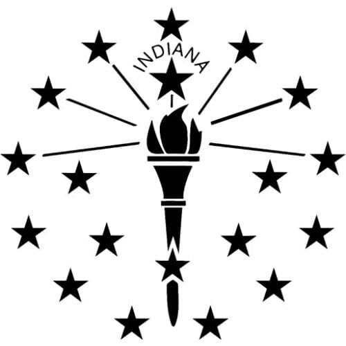 Car Sticker Fashionable and Interesting Indiana Car Decor Decal Creative Applies To Various Models Black/white, 17cm*16cm