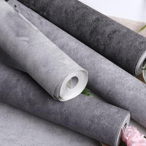Beibehang Retro industrial style cement gray wallpaper restaurant restaurant billiard hall living room plain frosted wallpaper