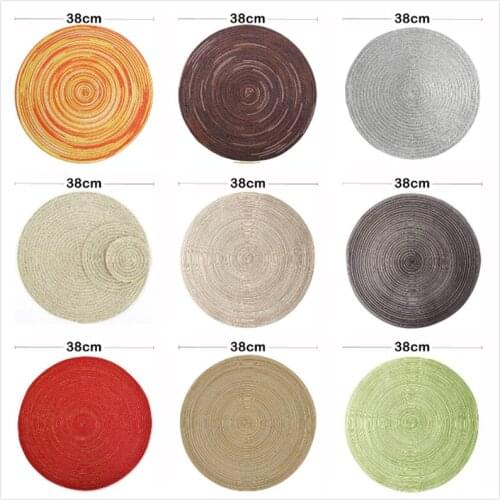 Free Shipping - Home Decoration Round Weaving Place Dining Table Pad, 38cm Heat Resistant Kitchen Anti-Skid Mat
