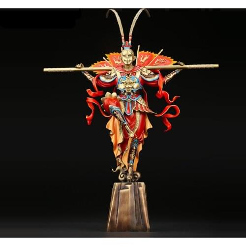 Large All copper painted statue of Monkey King Monkey King Brass Crafts High-end home living room office decoration statue