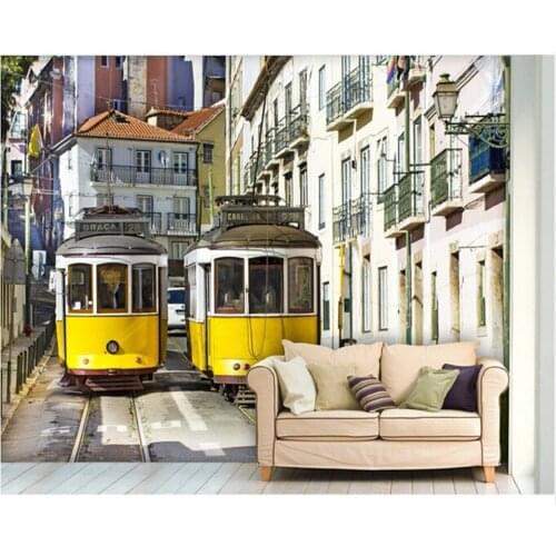 Custom large 3D mural wallpaper,Europe personality Bus wallpaper mural for hotel room bedroom TV background wallpaper